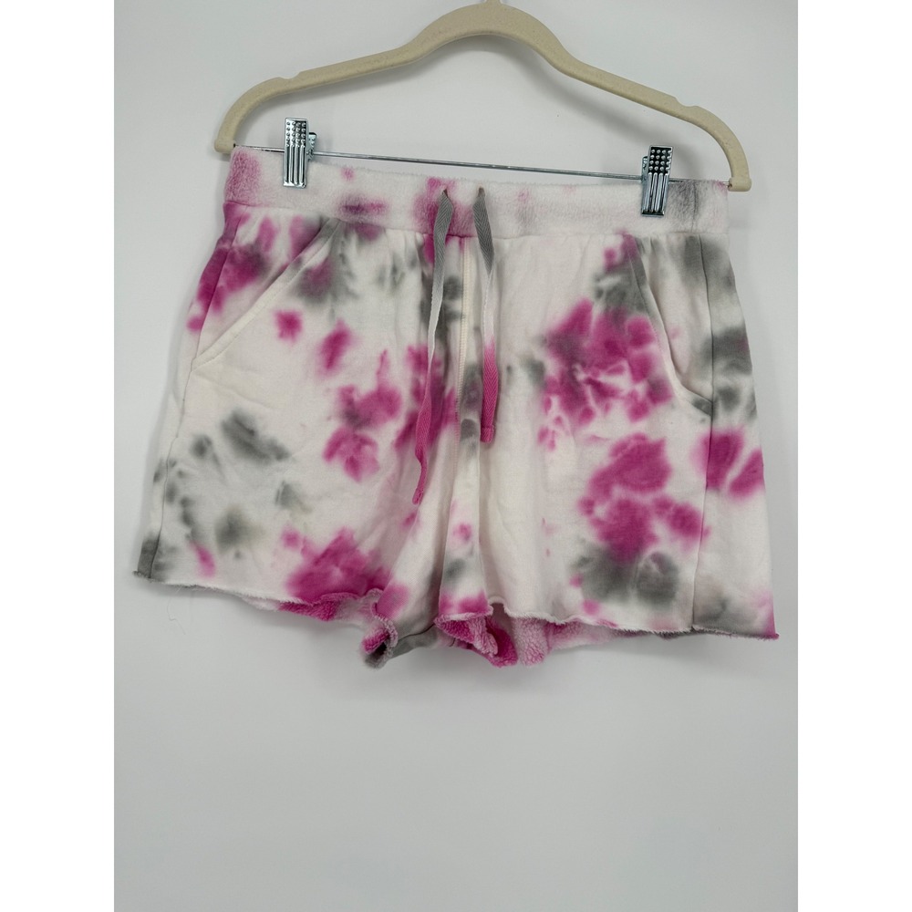 Free People Intimately Kelly Tie Dye Lounge Sweat Shorts Medium Pink Gray